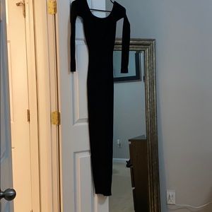 Black open back dress